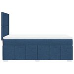 vidaXL Sommier à lattes de lit avec matelas Bleu 90x200 cm Tissu