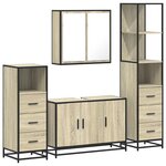 vidaXL Ensemble de meubles de salle de bain 4 Pièces chêne sonoma