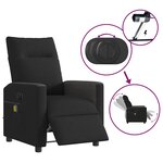 vidaXL Fauteuil de massage inclinable électrique Noir Tissu