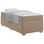 vidaXL Cadre de lit avec matelas Cappuccino 80 x 200 cm tissu
