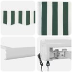 vidaXL Auvent Vert et blanc 500 x 300 x 165 cm Polyester et Aluminium