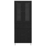 vidaXL Haut Armoire Chêne noir 69 5 x 34 x 90 cm Bois d'ingénierie