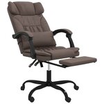 vidaXL Fauteuil inclinable de bureau Marron Similicuir