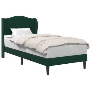vidaXL Cadre de lit avec tête de lit Vert foncé 90 x 190 cm Velours
