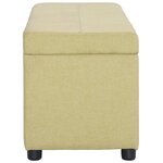 vidaXL Banc avec compartiment de rangement 116 cm Vert Polyester