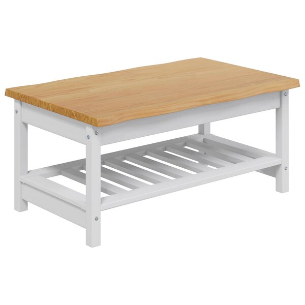 VidaXL Table basse EKAI Blanc 100 x 60 x 45 5 cm Bois de pin massif