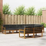 vidaXL Ensemble de canapés d'extérieur 8 pc Naturel et Anthracite