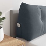 vidaXL Coussin de Dos Gris foncé 100 x 24 x 50 cm Velours
