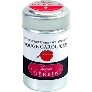 Boîte de 6 cartouches d'encre standard Rouge caroubier HERBIN
