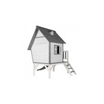AXI Beach Cabin XL Maisonnette Gris Blanc Toboggan Gris
