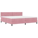 vidaXL Lit à ressorts avec matelas Rose 200 x 200 cm tissu
