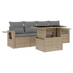 vidaXL Salon de jardin avec coussins 5 Pièces beige résine tressée