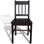 vidaXL Chaises à manger lot de 6 marron foncé pinède