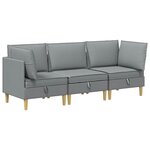 vidaXL Canapé modulaire avec rangement 3 Pièces Gris clair Tissu
