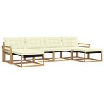 vidaXL Ensemble de canapés d'extérieur 6 pc Blanc et crème