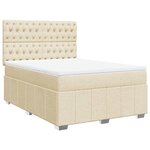 vidaXL Sommier à lattes de lit avec matelas Crème 140x200 cm Tissu