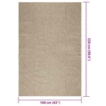 vidaXL Tapis ZIZUR beige 160x230 cm aspect de jute intérieur extérieur