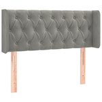 vidaXL Tête de lit à LED Gris clair 103x16x78/88 cm Velours