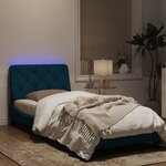 vidaXL Cadre de lit avec lumières LED bleu 80x200 cm velours