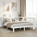 vidaXL Lit bibliothèque sans matelas blanc 140x190 cm bois pin massif