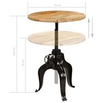 vidaXL Table de bar Bois de manguier massif 75x(76-110) cm