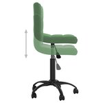vidaXL Chaise pivotante de bureau Vert foncé Velours