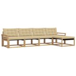 vidaXL Ensemble de canapés d'extérieur 5 pc Blanc et Beige