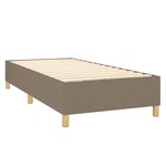 vidaXL Sommier à lattes de lit et matelas et LED Taupe 90x190 cm Tissu