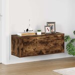 vidaXL Armoire à chaussures murale Chêne fumé 100x35x38 cm
