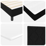 Lit box spring vidaXL avec matelas Noir 90x190 cm Tissu