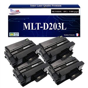 T3AZUR - 4x Toners compatibles  avec Samsung MLT-D203L MLTD203L pour Samsung ProXpress M3870 M3870FD M3870FW M4020 M4020D M4020ND M4020NX M4070 M4070FR M4070FX
