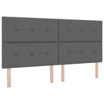vidaXL Lit à sommier avec matelas gris foncé 200x200 cm en tissu