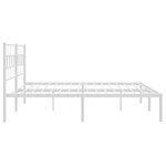 vidaXL Cadre de lit métal sans matelas et tête de lit blanc 183x213 cm