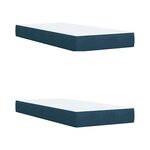 vidaXL Sommier à lattes de lit et matelas Bleu 200x200 cm velours