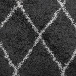vidaXL Tapis shaggy à poils longs moderne noir et crème Ø 120 cm