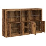 vidaXL Bahut avec lumières LED bois ancien 162x37x100 cm