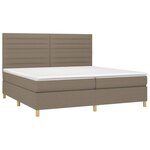 vidaXL Sommier à lattes de lit et matelas et LED Taupe 200x200cm Tissu