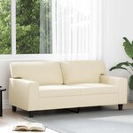 vidaXL Canapé à 2 places Crème 140 cm Similicuir