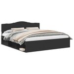 vidaXL Cadre de lit Noir 200 x 200 cm Bois de pin massif