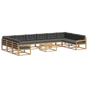 vidaXL Ensemble de canapés d'extérieur 11 Pièces Blanc et anthracite