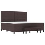 vidaXL Lit à ressorts avec matelas Marron foncé 200 x 200 cm tissu