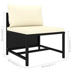 vidaXL Salon de jardin 12 Pièces avec coussins Résine tressée Noir