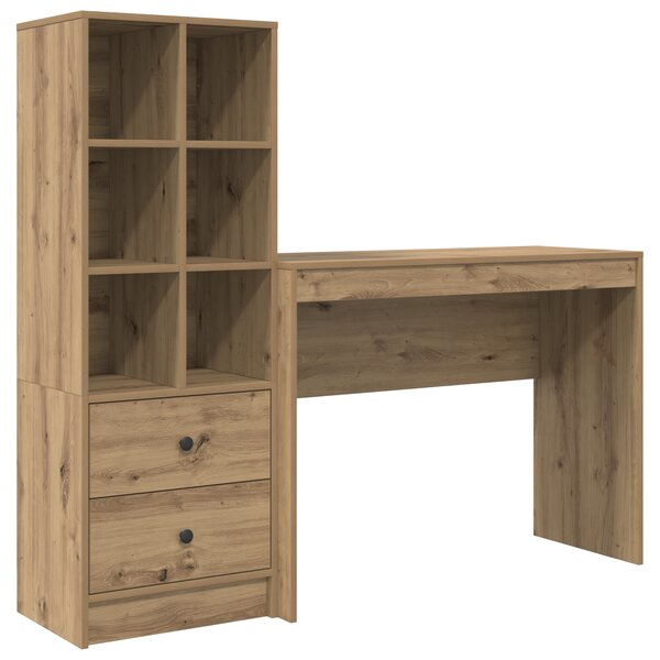 vidaXL Bureau avec rangement Chêne artisan Bois d'ingénierie