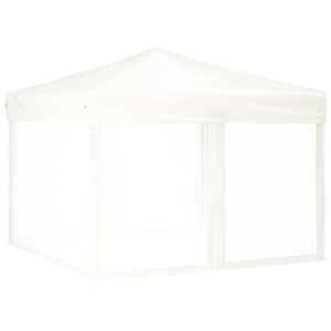 vidaXL Tente de réception pliable avec parois Blanc 3x3 m
