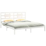 vidaXL Cadre de lit sans matelas blanc 200x200 cm bois massif