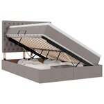 vidaXL Lit avec rangement et LED Taupe 140 x 190 cm Polyester