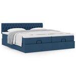 VidaXL Cadre de lit ottoman avec matelas bleu 160x200 cm tissu