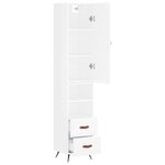 vidaXL Buffet haut Blanc brillant 34 5x34x180 cm Bois d'ingénierie