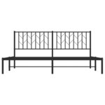 vidaXL Cadre de lit métal sans matelas avec tête de lit noir 183x213cm