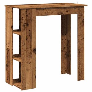 vidaXL Table de bar avec étagère vieux bois bois d'ingénierie